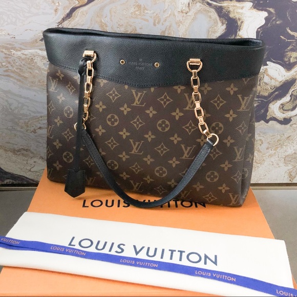 Louis Vuitton Monogram Pallas Black Shopping Tote - Picture 2 of 8